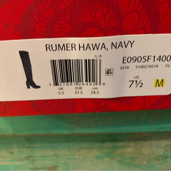 Carlos Santana Velvet Thigh High Navy Boot - Picture 3 of 16